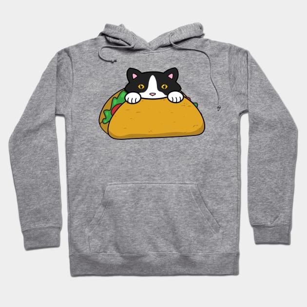 Happy Taco Tuesday, cute cat eating a taco Hoodie by Purrfect